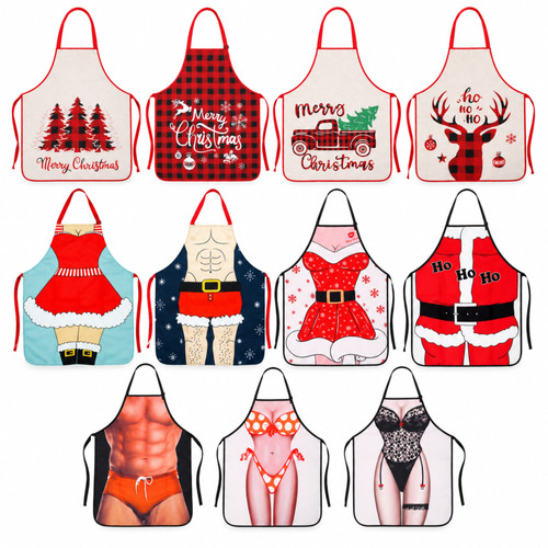Baking apron polyester santa - baking,