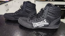 LONSDALE CONTENDER LO 00 BLACK/WHITE 003 BOXING BOOTS SIZE UK 8.5 NEW OTHER 
