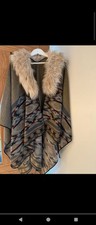 Accessorize Monsoon Women's Cape Shawl Faux Fur Collar New with Tags  Xmas Gift