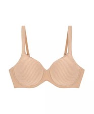 Triumph Modern Soft + Cotton Bra Wired T-Shirt Bra RRP £42 In Natural BEIGE