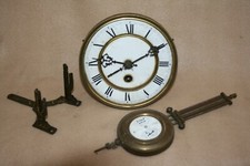 ANTIQUE DEUTSCHES REICHS-PATENT SINGLE VIENNA CLOCK MOVEMENT, DIAL, AND PENDULUM