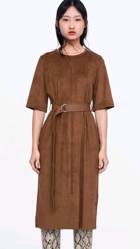 Zara brown faux suede - brown,