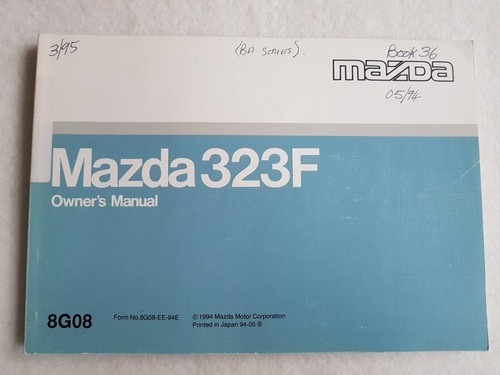 Mazda 323f car owners manual - owners,