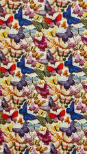 3D BUTTERFLIES Polycotton
