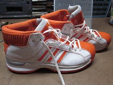 ADIDAS orange retro high top OG tennis shoes 2008 old-school basketball size 18