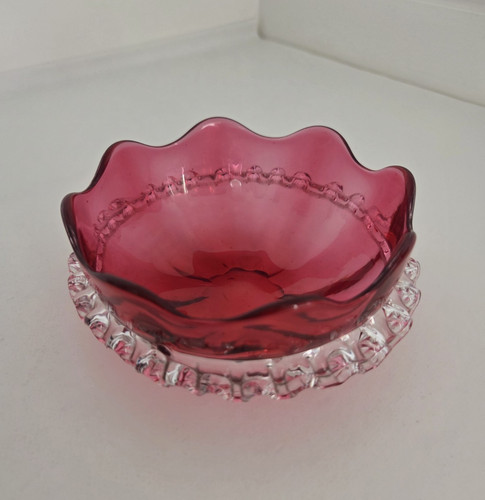 Victorian cranberry glass bowl - cranberry,