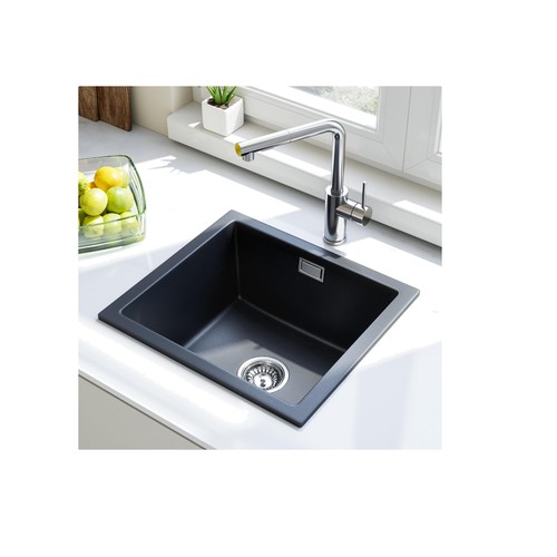 Black granite kitchen - black, sink