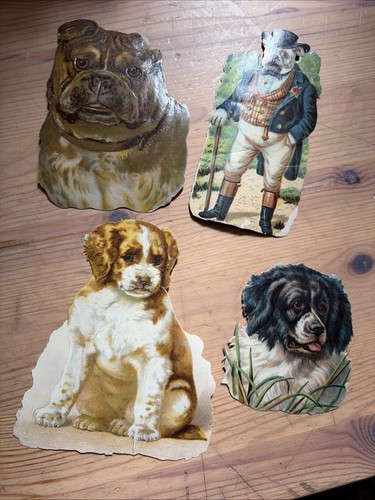 Victorian scraps dogs - victorian,
