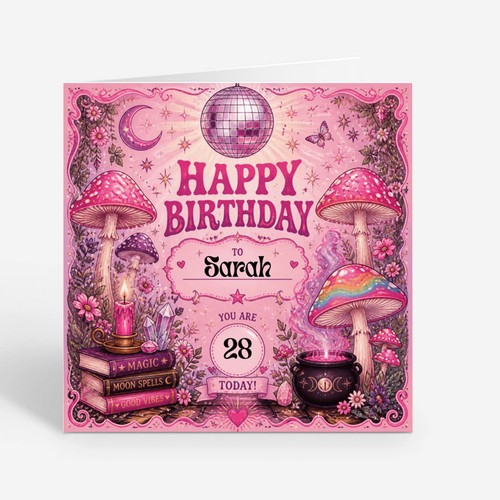 Pink mushroom personalised - mushroom,
