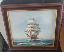 Rupert HYDAN Ship At Sea Signed Original Oil On Board Framed