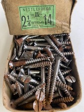 Box Steel Countersunk Screws 2 1/4" x 14 Nettlefolds GKN Slotted Full Box of 144