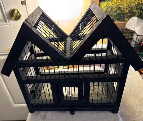 Antique style wooden bird cage - antique,