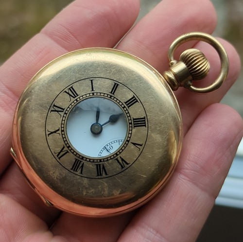 Half hunter gold plated pocket - hunter,