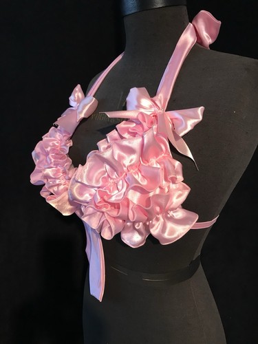 Sissy satin frilly bra - sissy,