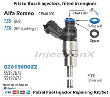 Fuel Injector Service Kit O-Ring 0261500022 for Alfa Romeo (939) 1.9 JTS engines