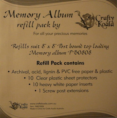 Scrapbook album refill - 8"x8",