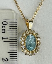 9ct Gold 375 Oval Blue Topaz