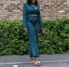 Green Crops Top Trouser Suit