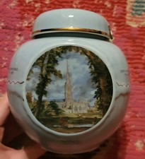 Blue vintage tea caddy