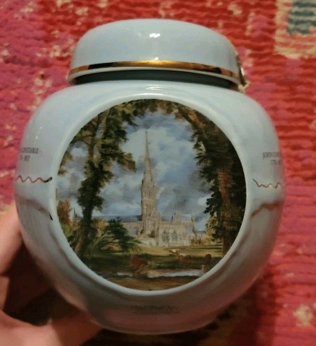 Blue vintage tea caddy