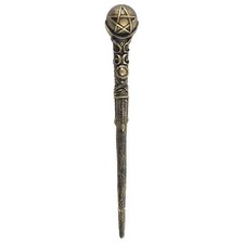 Bronze pentagram ritual wand - ritual,