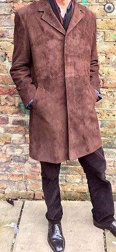 Men brown suede - men's, leather