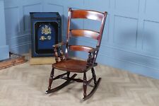 Antique Original Victorian Ladder Back Fireside Rocking Chair C1880