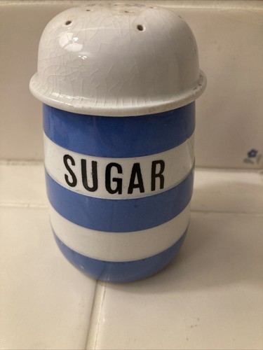 Green cornishware sugar - t,