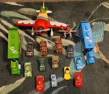 2Pcs trucks Disney PIXAR Cars Hicks Hauler Truck Diecast 16 toy bundle 