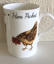 Past Times “Hen Pecked” Bone China Mugs