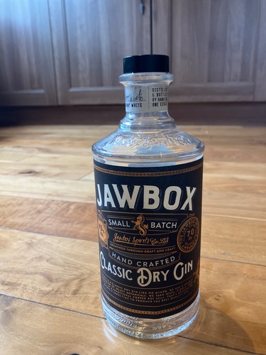 Empty jawbox gin bottle - jawbox,