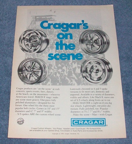 1974 cragar wheels vintage - wheels, ad