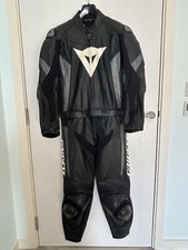 Dainese Crono Div 2 Piece Black / Grey Leather Suit - EU 50 (UK 40)