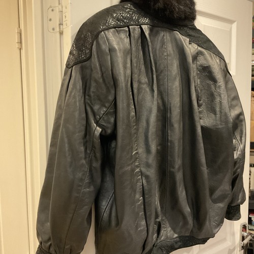 Vintage black leather jacket - black,