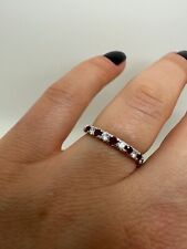 18Ct White Gold Half Eternity 0.43Ct Ruby And Diamonds Ring Gg8