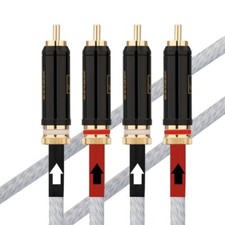 Pair Silver Plated Copper RCA