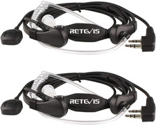 Retevis 2 Pin Walkie Talkie Earpiece Throat Mic Headset Compatible with 2 Way Ra