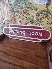 Vintage 1940s / 50 Railway carriage Dining room hand made wooden sign original