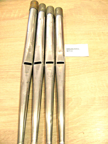 Four church organ pipes - pipes, (set