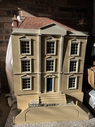 Dolls house wooden with - dolls,