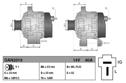 Denso alternator dan2019 - denso,