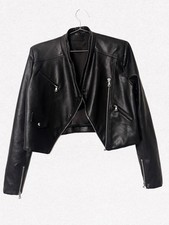 RTA Cropped Leather Jacket
