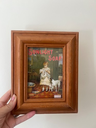 Vintage framed sunlight soap - sunlight,