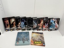 Star Wars Complete 11 Movie Blu Ray 4K Steelbook Collection + 11 Protectors