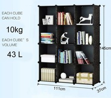 Black DIY PP Storage Cube