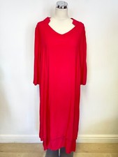 ZANZEA RED  3/4 SLEEVED DOUBLE LAYERED LOOSE FIT MIDI DRESS SIZE XXL