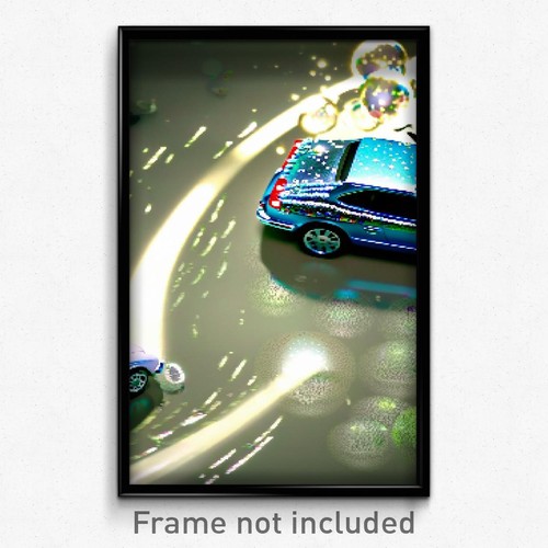 Pixel art poster bubbly car - pixel,