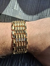 18ct Yellow Gold Chunky Bracelet Solid 28mm 58.6g