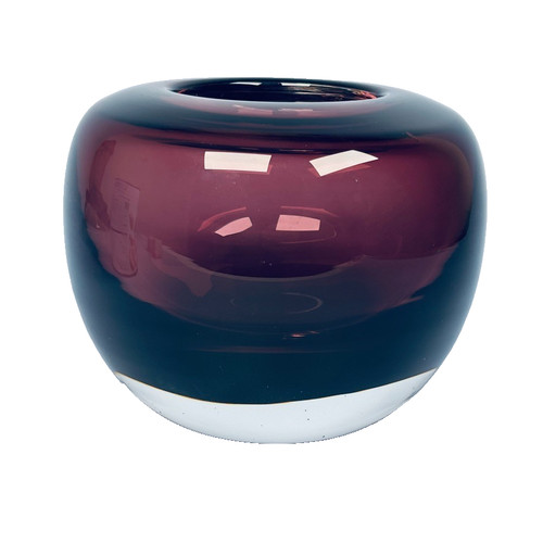 Glass bowl vase amethyst art - glass,