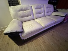 3-Seater Leather Sofa - Cream